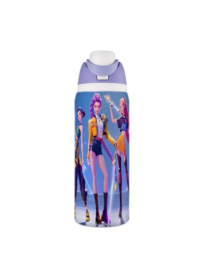 K-Pop 304 stainless steel insulated cup 32oz sports water bottle outdoor large capacity cup